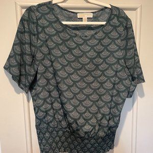 MICHAEL Michael Kors Woven Smocked Waist Blouse